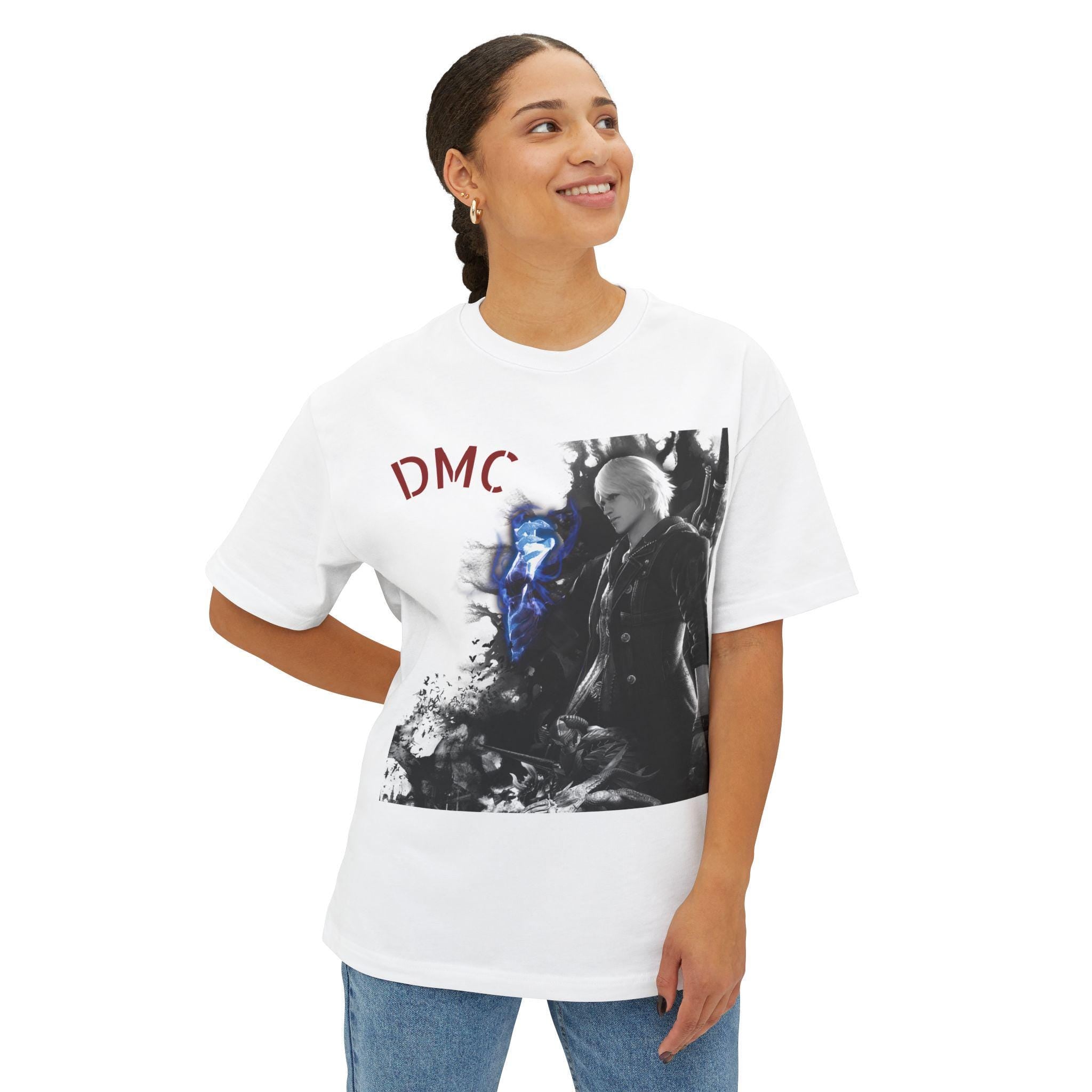 Unisex Graphic Oversized Tee featuring DMC Design - Comfy Casual Wear, Streetwear, Gamer Apparel, Unique Gift, Graphic Shirt