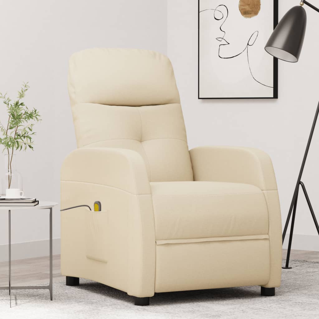 vidaXL Massage Chair Cream Fabric