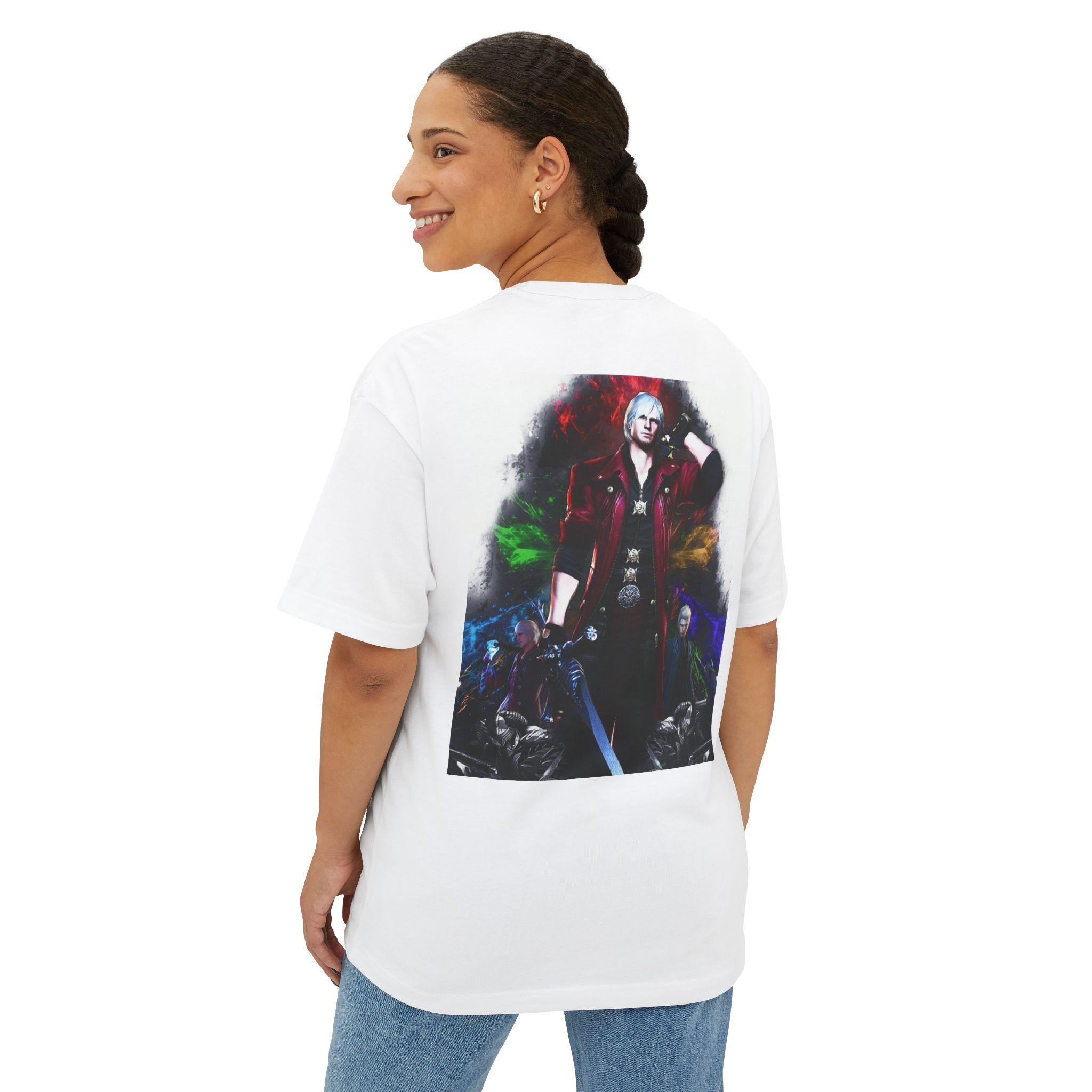 Unisex Graphic Oversized Tee featuring DMC Design - Comfy Casual Wear, Streetwear, Gamer Apparel, Unique Gift, Graphic Shirt